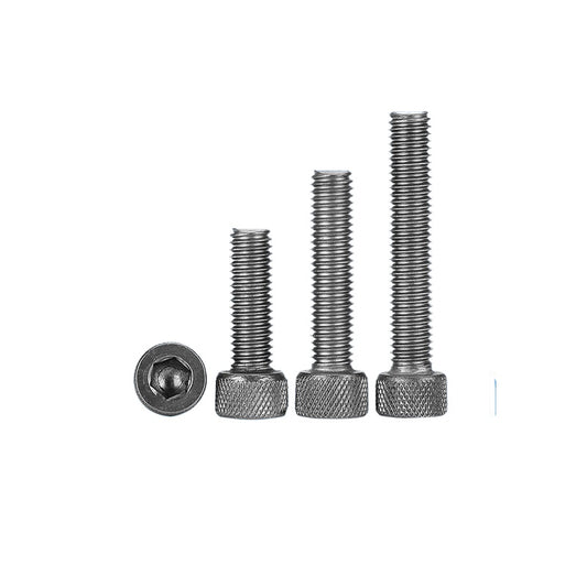 DIN912 Screw TA1 Pure Titanium M3-M8 Hex Socket Cylindrical Cup Head Knurled Lengthened Machine Screw