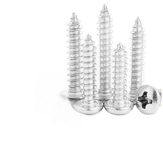 M4-M8 304 Stainless Steel Round Head Pointed Tail Self-Tapping Screws for Outdoor & Home Improvement