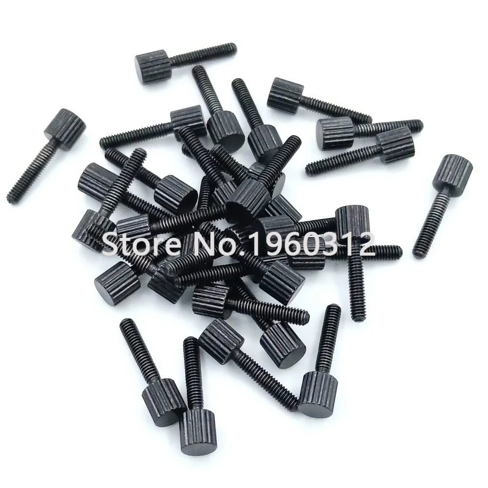 5-10pcs M2 M2.5 M3 M4 M5 knurled flat head thumb screw, stainless steel 304 hand tighten or nickel-plated and black thumb screw