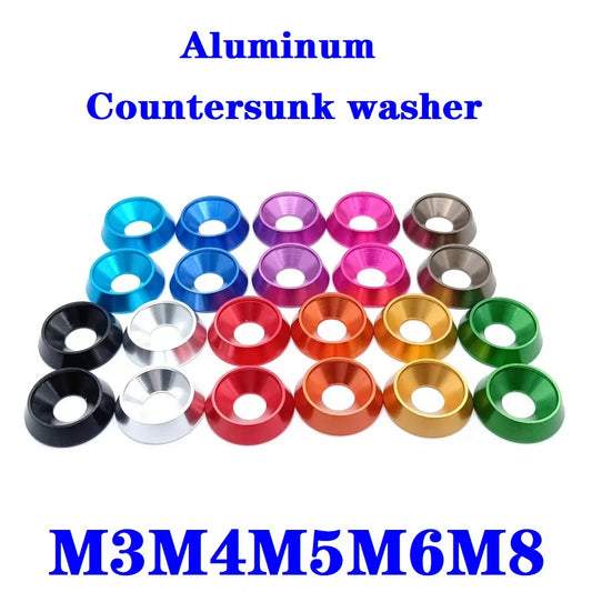 5--10pcs M4 M5 M6 M8 Aluminum Colourful Countersunk Umbrella Flat Head Screw Concave Conical Decorative Groove Washer