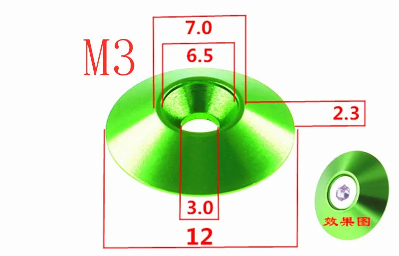 5--10pcs M4 M5 M6 M8 Aluminum Colourful Countersunk Umbrella Flat Head Screw Concave Conical Decorative Groove Washer