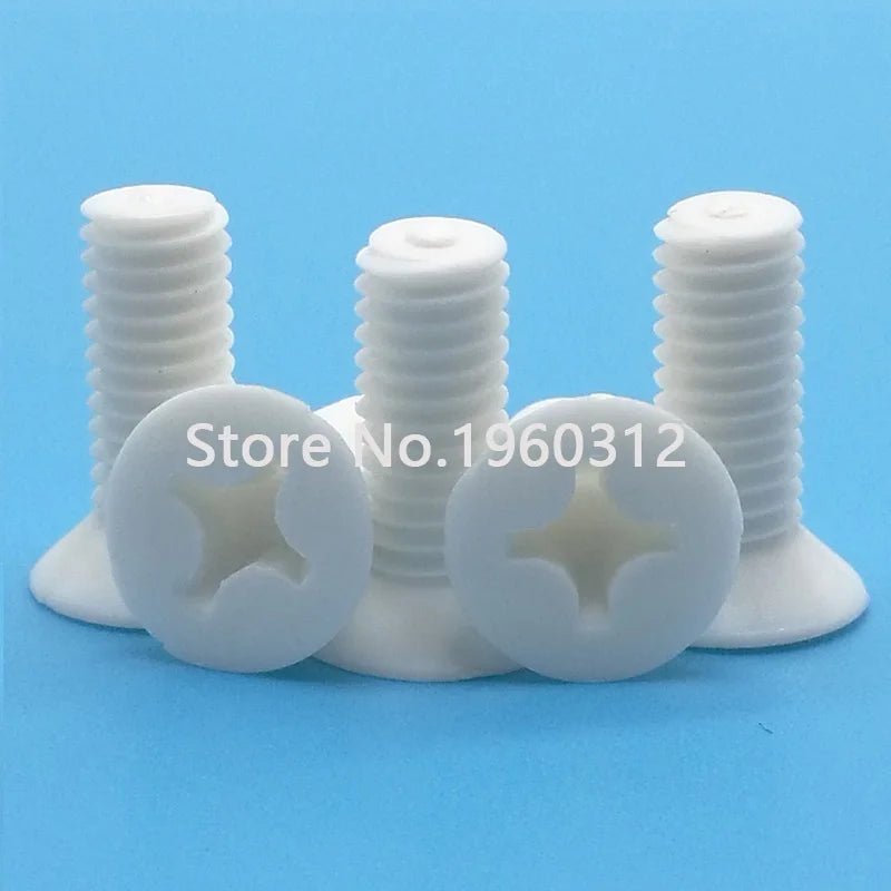 5-20PCS M3 M4 M5 M6 M8 M10 PP Polypropylene Cross Recessed Countersunk Head Screws Machine Screw Phillips Screws