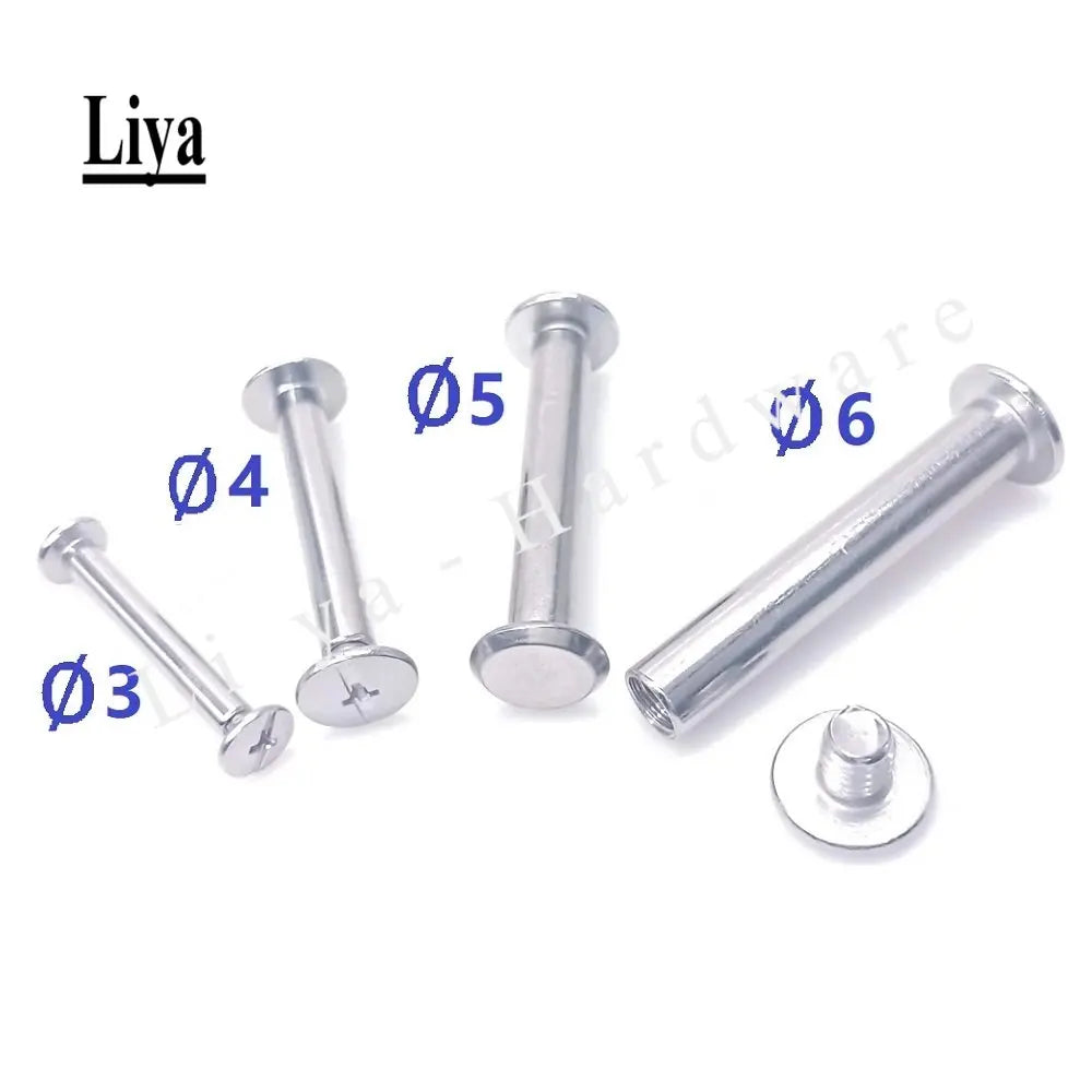 5-20pcs ∅3 ∅4 ∅5 ∅6 * 4/5/6/8/10/12/14-100mm 304 Stainless Steel Snap Rivet Books Butt Screw, Photo Album Binding Screw