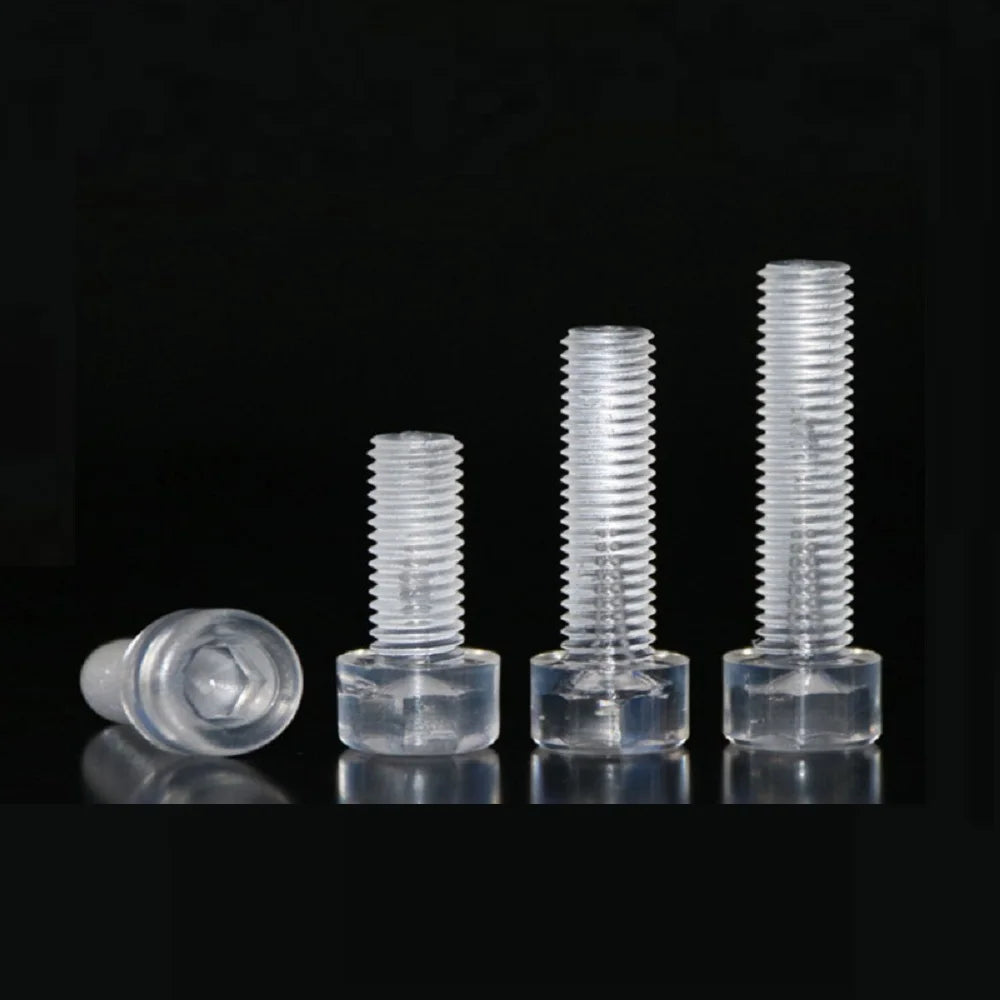 5-20pcs DIN912 M3 M4 M5 M6 M8 Transparent Plastic Screw Bolt Hexagon Hex Socket Head Cap Screws