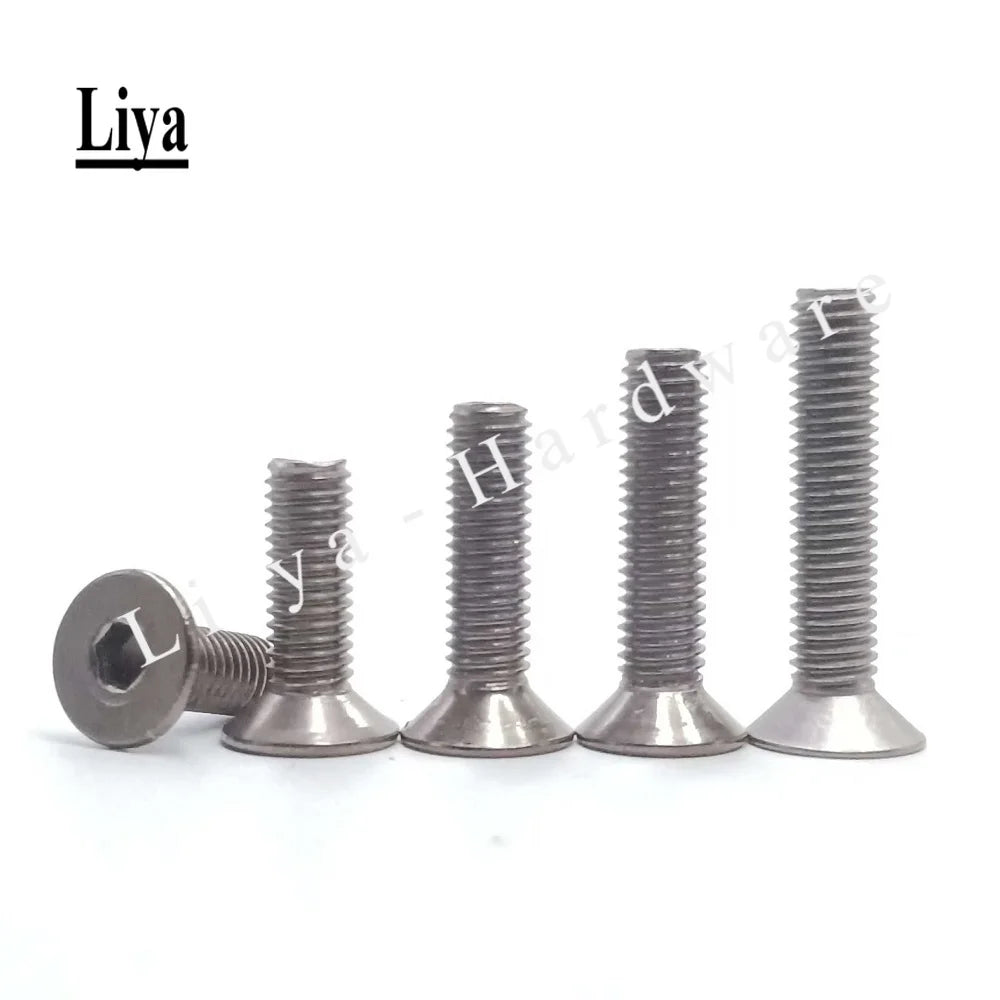 5-20pcs  M2 M2.5 M3 M4 M5 M6 DIN7991 Pure Titanium hexagon socket countersunk / flat head screw Ti screws