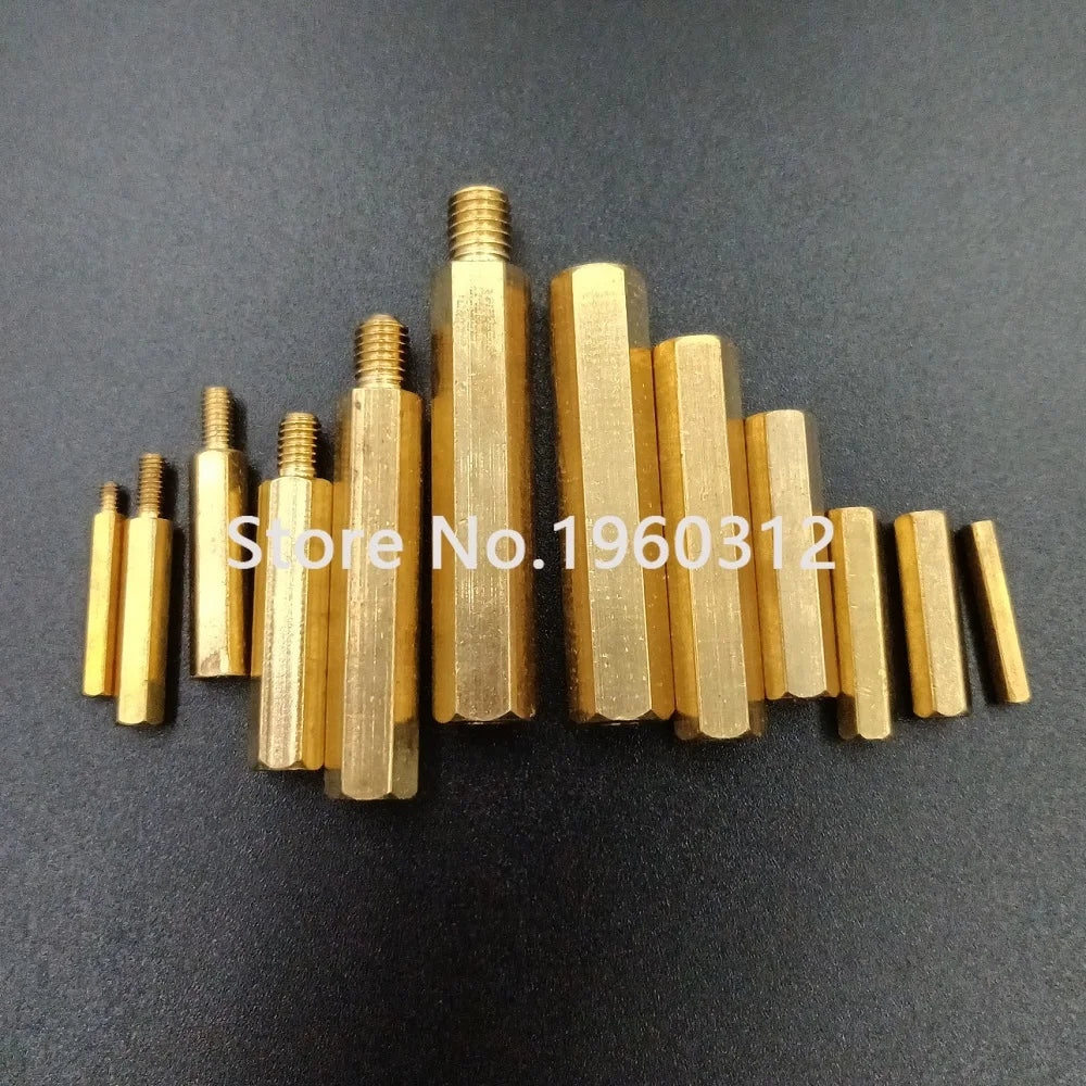 5-20pcs M2/M2.5/M3 M4 M5 M6*L Hex head Brass Spacing Screws Threaded Pillar PCB Computer PC Motherboard StandOff Spacer L=3-20mm