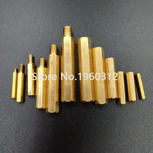 5-20pcs M2/M2.5/M3 M4 M5 M6*L Hex head Brass Spacing Screws Threaded Pillar PCB Computer PC Motherboard StandOff Spacer L=3-20mm