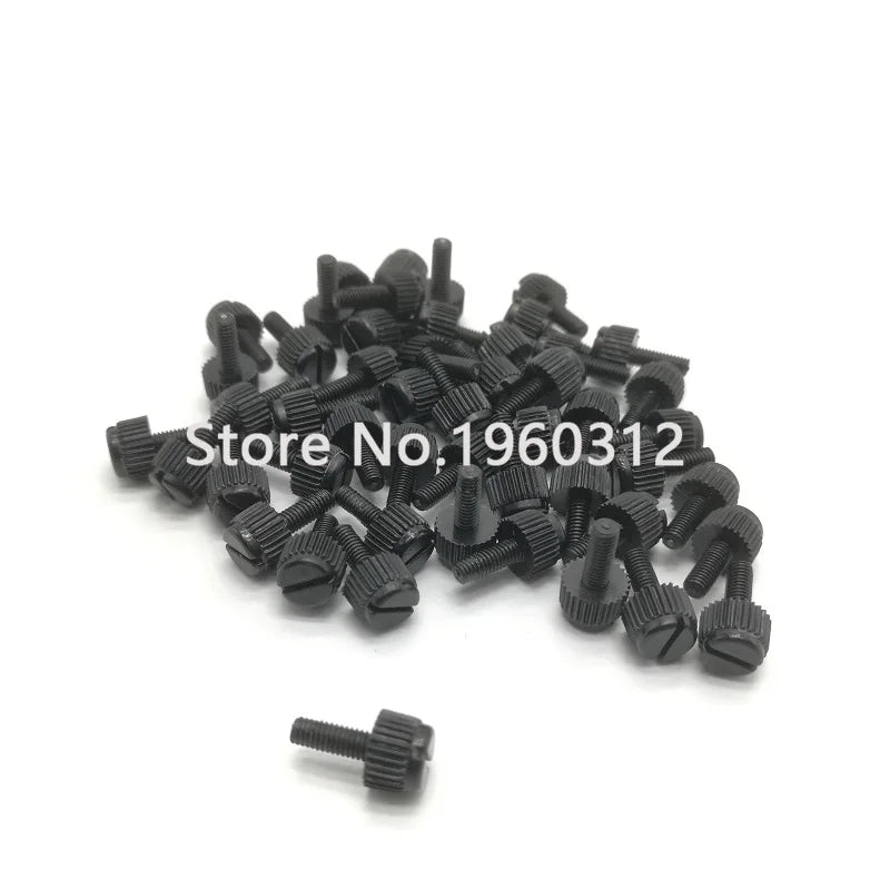 5-20pcs M3 M4 M5 M6 M8 Black Slotted Nylon Thumb Screw PA66 Nylon Plastic Hand Twist Screw Computer Hand Tighten Screws