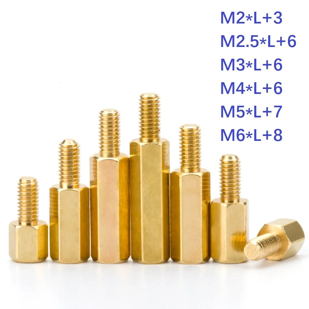 5-20pcs male to female Brass spacer M2 m2.5 m3 m4 m5 M6 Long Hexagonal Brass PCB Standoffs Spacers