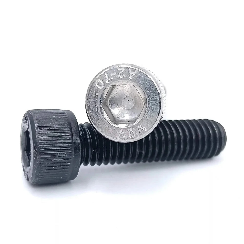 5-50Pcs  M2 M2.5 M3 M4 M5 M6 M8 DIN912 Stainless Steel 304 Hex Socket Cap Head Screw or 304 Black  Metric allen Screws