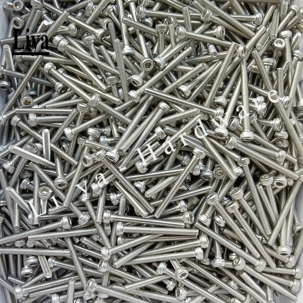 5-50pcs M1.4 M1.6 M2 M3 M4 M5 M6 M8 304 A2-70 Stainless Steel DIN912 Hexagon Hex Socket Cap Allen Head Bolt Screw Length 2-60mm