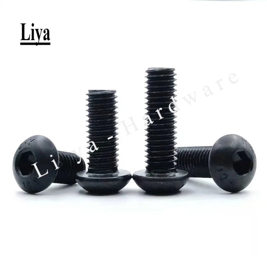 5-50pcs iso7380 M1.6 M2 M2.5 M3 M4 M5 M6 M8 M10 Grade10.9 black Allen hex socket button head screw L=3-100mm