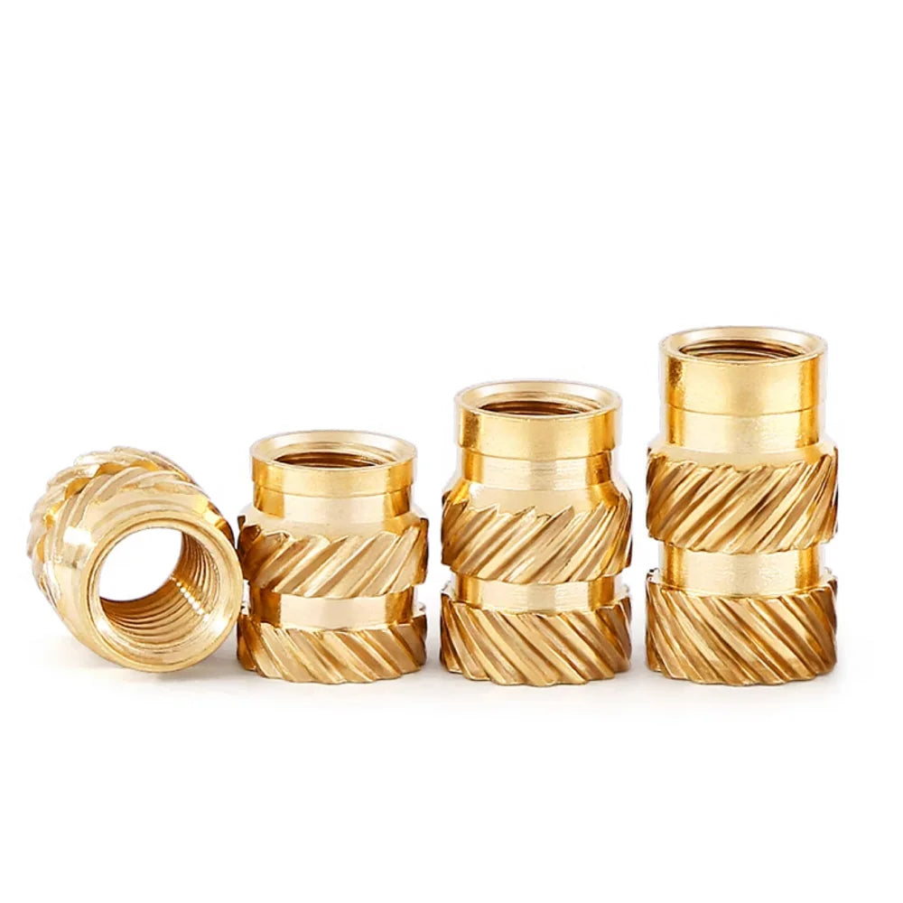 50-500pcs M1 M1.4 M1.6 M1.7 M2 M2.5 M3 M4 Thread Heat Insert Brass Nut Hot Melt Knurled Injection Molding Embedment Copper Nut