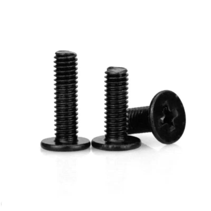 500pcs CM M1.4 M2 M2.5 M3  steel with black Cross Phillips Ultra Thin Super Low Flat Wafer Head Screw Bolt for Laptop Computer