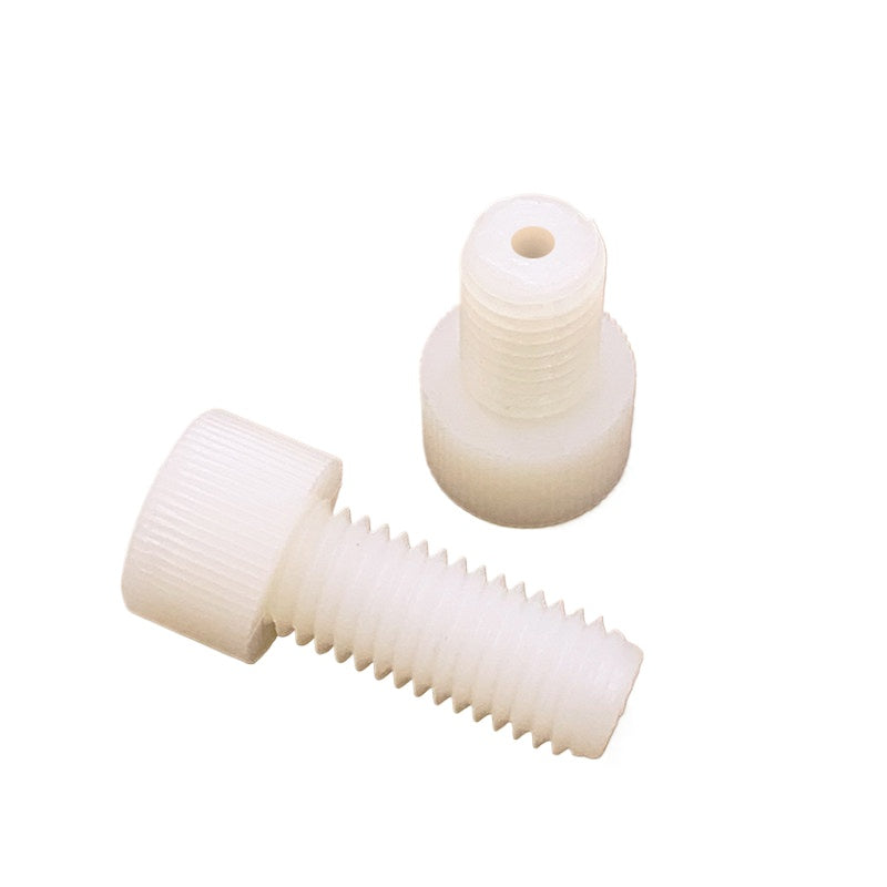 3-12mm White/Black Nylon Screw Hex Socket Cylindrical Head Hollow Through Hole Exhaust Vacuum Fastener