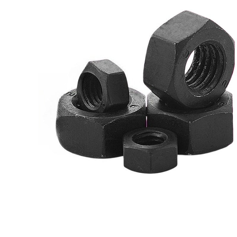 M3/M4/M6/M8 Black Carbon Steel Hex Nuts Grade 8.8 & 12.9 High Strength Hex Nut Caps for Machinery & Industrial Use