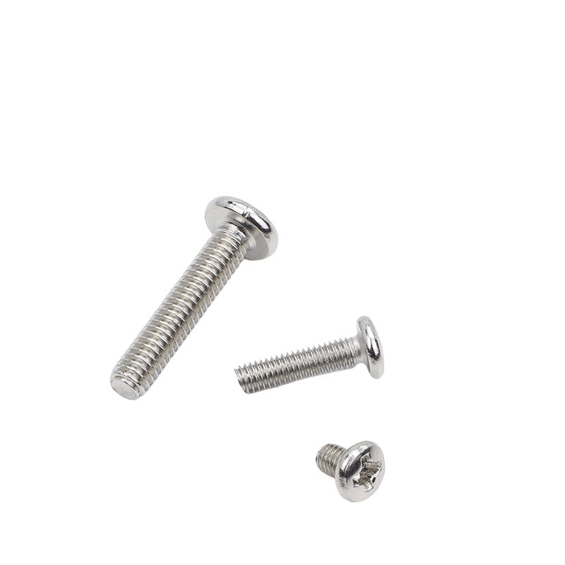 M2.5 M3 M4 M5 Nickel Plated Iron Cross Large Round Head Screws Carbon Steel Large Disc Head Screws for Furniture & Electronics