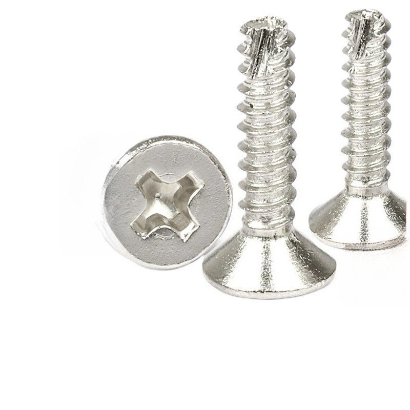 M1.7-M5 304 stainless steel countersunk head cutting tail self-tapping screw flat head self-tapping milling tail screw self-tapping screw for Furniture & Woodworking