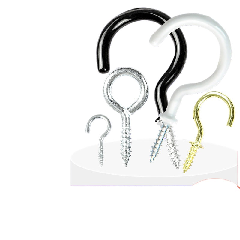 Open/Closed Sheep Eye Screw Hooks - Plastic Cup Hooks & Question Mark Light Hooks for Home Decoration & Hanging