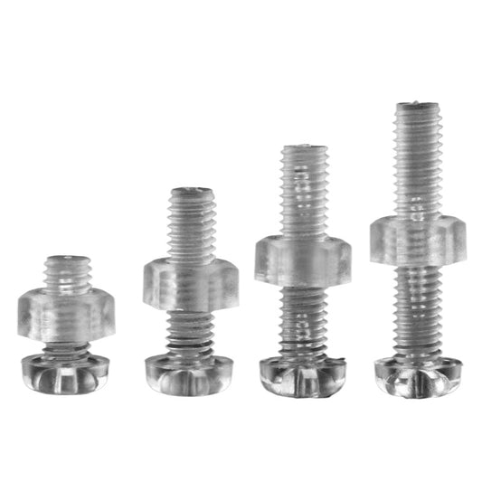 M4 M5 M6 Clear Plastic Cross Screws & Nuts Set Acrylic Flat Round Head Transparent Fasteners for DIY Crafts & Acrylic Projects