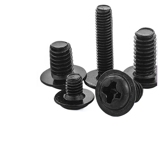 M2.5 M3 M4 M5 Cross Pan Head Screws with Washer & Self-Tapping Teeth for Furniture & DIY Assembly
