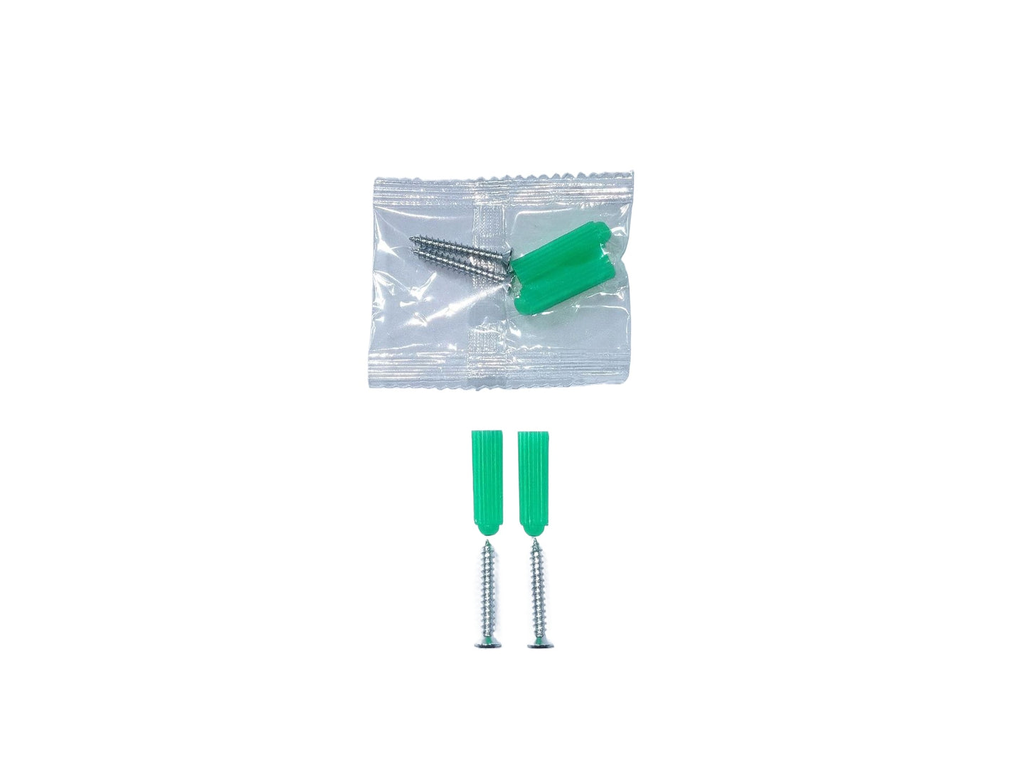 M3.5 Green Plastic Expansion Screw Pack with Self Tapping Screws & Rubber Plugs for Wall Mounting/Cabinet Installation/Shelf Fixing/DIY Home Hardware Projects