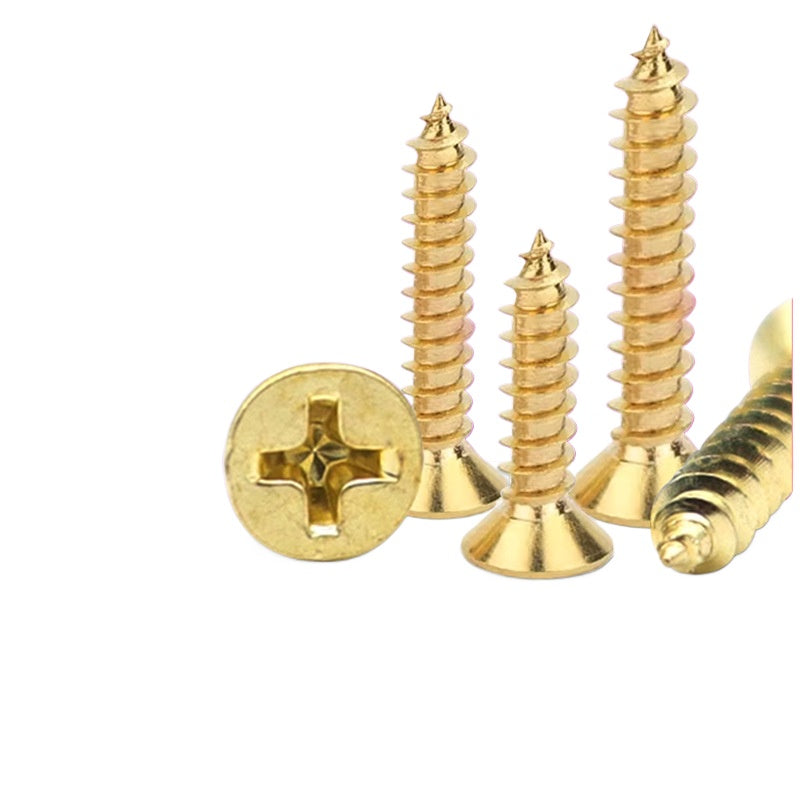 M1.7 M2 M3 M3.5 M4 KA Carbon Steel Gold Plated Self-Tapping Screws Cross Countersunk Wood Screws