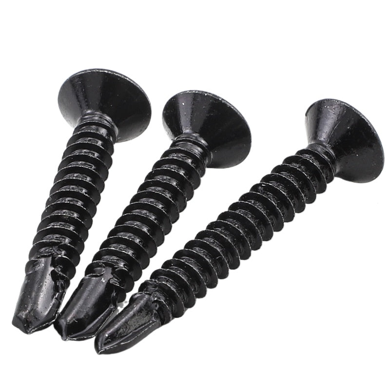 M3.5/M4.2 304 stainless steel black drill tail screw cross countersunk head self-drilling screw flat head dovetail screw for Window & Furniture Installation