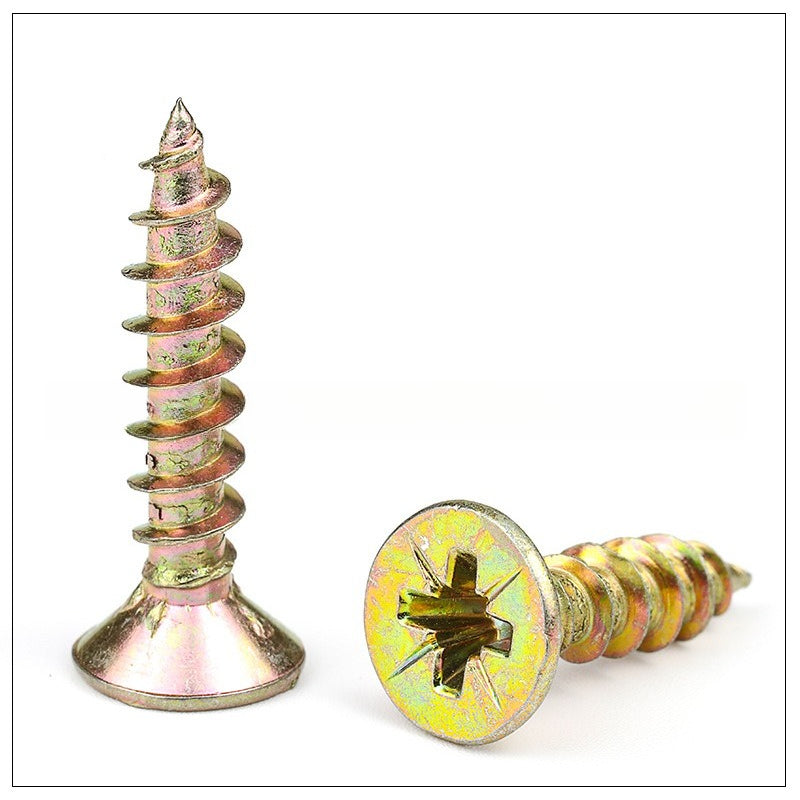 M3 M3.5 M4 M5 Galvanized Countersunk Head Self-Tapping Fiberboard Nails Woodworking Wood Board Wall Board Screws for Furniture Making Carpentry Renovation Wall Panel Installation