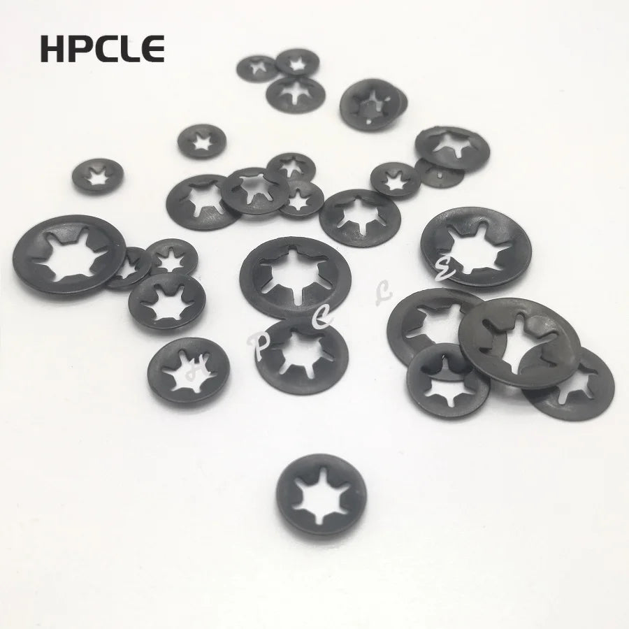 65Mn M3 M4 M5 M6 M8M10 Tooth Starlock Push On Locking Washers Speed Clips Fasteners Assortment Kit Quick Speed Locking Washers