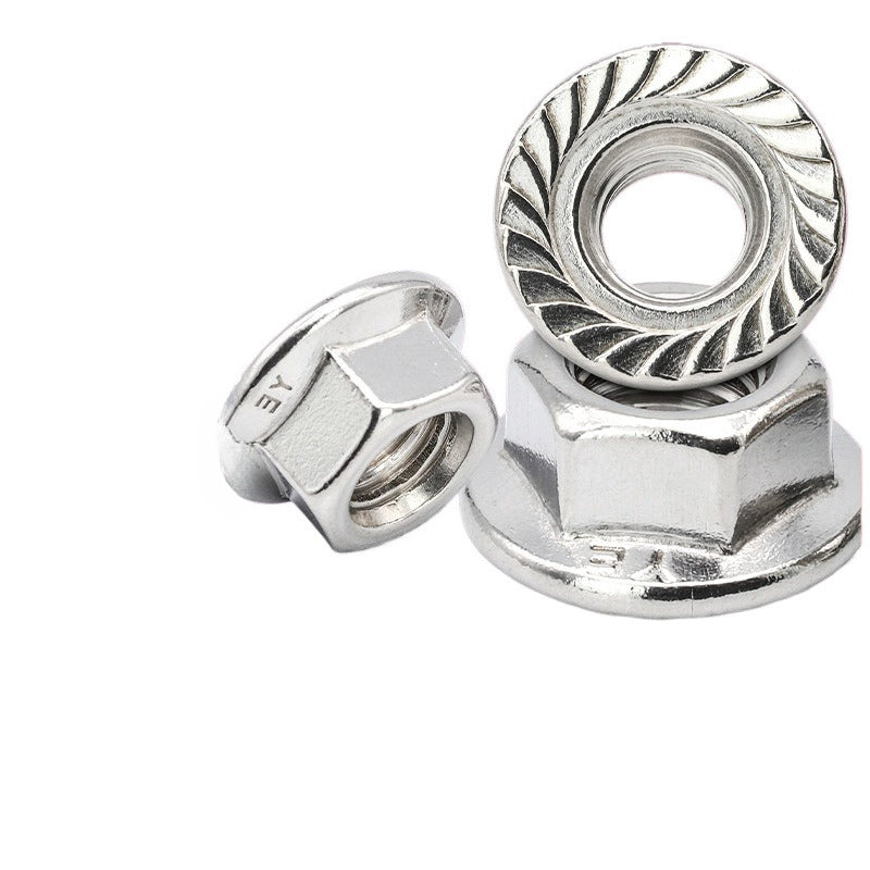 M4 M5 M6 304 Stainless Steel Galvanized Flange Nuts Hex Anti-Skid Flange Nuts with Washer for Industrial Machinery Furniture Assembly Automotive Repair DIY Hardware Fixing