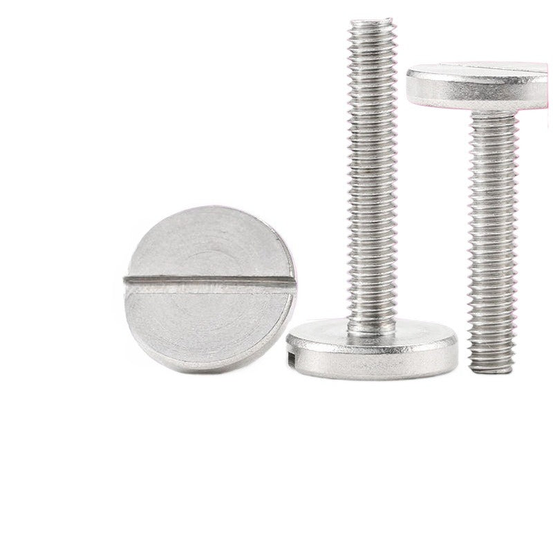 M4 M5 M6 304 Stainless Steel Large Flat Head Slotted Screws Decorative Advertising Nails, Round Head Hand Screws for Decorative Projects, Advertising Displays & Hardware Installation