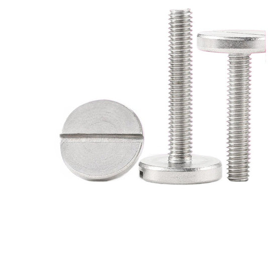 M4 M5 M6 304 Stainless Steel Large Flat Head Slotted Screws Decorative Advertising Nails, Round Head Hand Screws for Decorative Projects, Advertising Displays & Hardware Installation