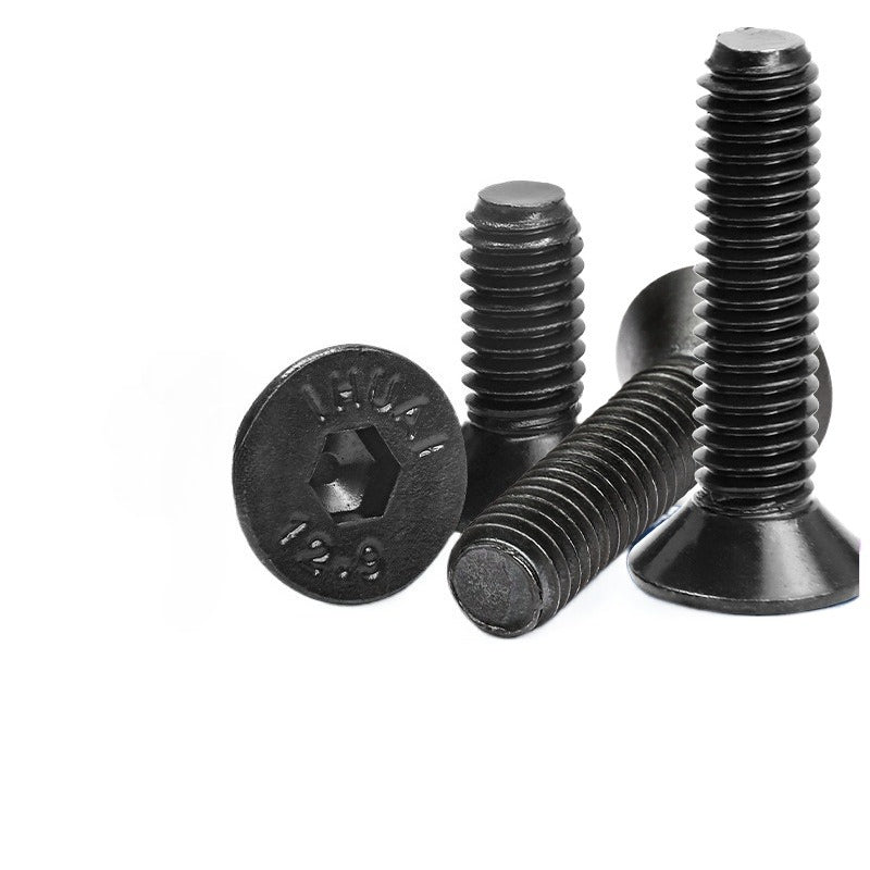 M2 Grade 12.9 Small Countersunk Head Hex Socket Screws  Black Alloy Steel High Strength Fasteners for Machinery & Equipment