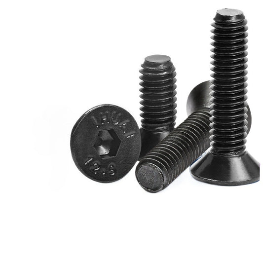 M2 Grade 12.9 Small Countersunk Head Hex Socket Screws  Black Alloy Steel High Strength Fasteners for Machinery & Equipment