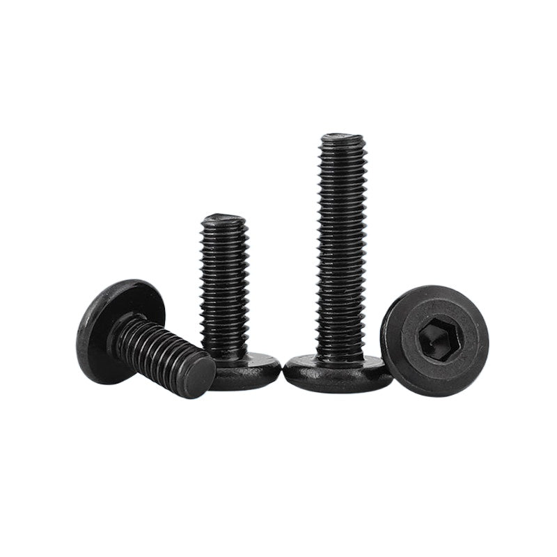 M2-M12 Black 304 Stainless Steel Hex Socket Screw Chamfered Large Flat Head Furniture Pair Lock Fastener