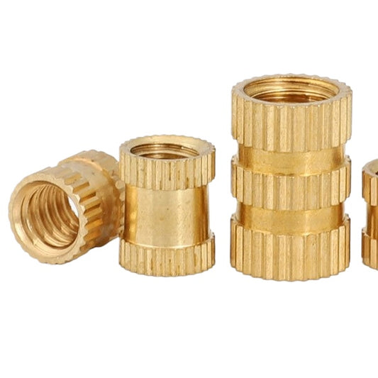 1/4 inch through hole copper knurled copper nut injection molded inlay nut hot melt embedded nut for Injection Mold Inlay & Hardware Insertion