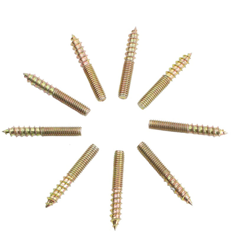 M4/M5 Color galvanized double-head screw tip tail self-tapping screw thread at one end and fixed self-tapping screw for Furniture & Decoration
