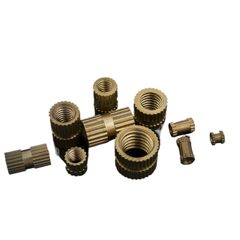 1/4 inch through hole copper knurled copper nut injection molded inlay nut hot melt embedded nut for Injection Mold Inlay & Hardware Insertion