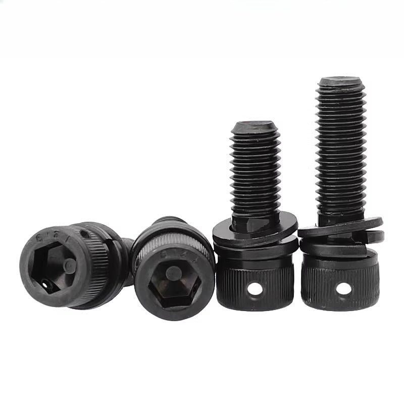 12.9 Grade Hexagonal Three Combination Head Perforated Screw M2-M12 Cup Head Sealed Fastener