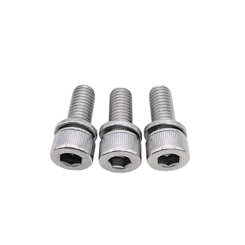M5-0.8x16 100 PCS 304 Stainless Steel Socket Head Cap Sems Screw with Spring Lock Washer