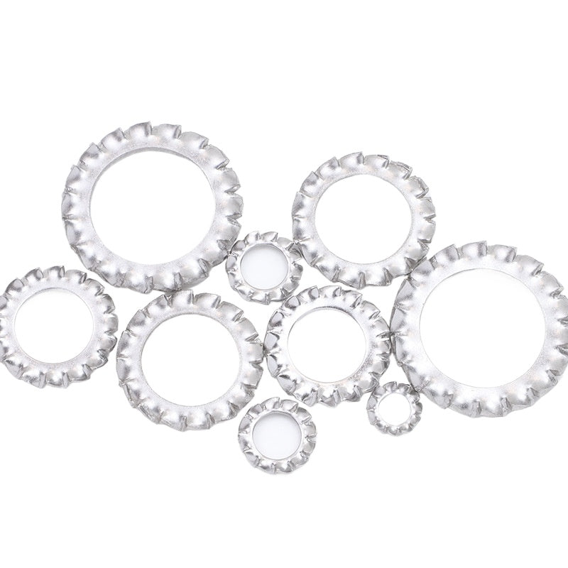 M3/M4/M5/M6 304 Stainless Steel External Tooth Washer Sawtooth Flat Gasket External Sawtooth Washer Anti-Slip and Anti-Retreat Gasket  for Industrial & Furniture Assembly