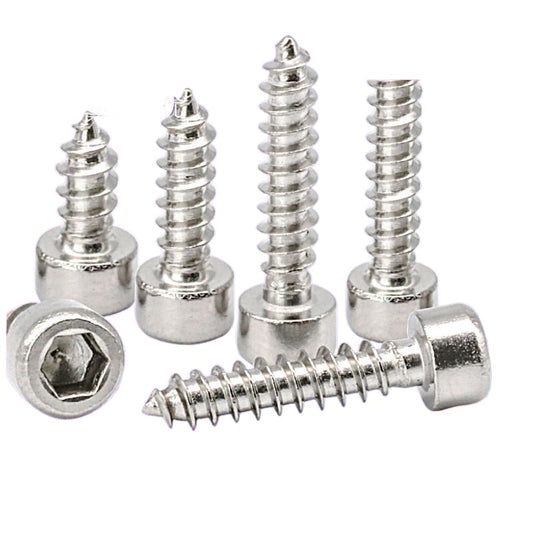 M2/M3/M5 8.8 Full-tooth nickel-plated cup head inner hexagonal self-tapping screws cylindrical head furniture self-tapping screws for Furniture Assembly