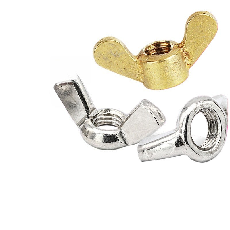 M3/M4/M5/M6/M8/M10 304 Stainless Steel & Zinc Plated Wing Nuts Pure Copper Hand Twist Nut Caps for Industrial & Home Use