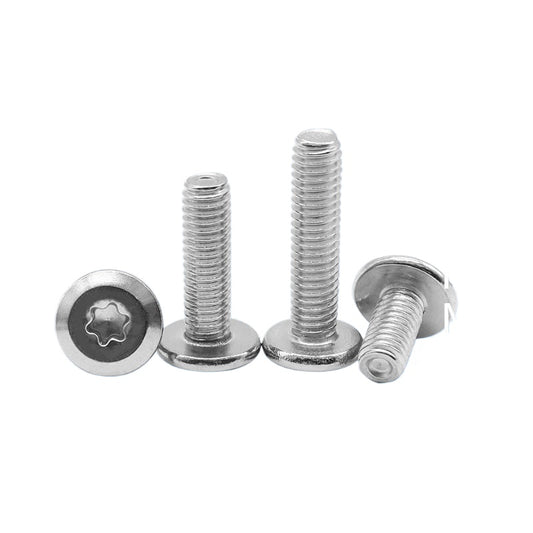 M2-M12 304 Stainless Steel Pair Lock Screw Chamfered Plum Blossom Big Flat Head Furniture Fastener