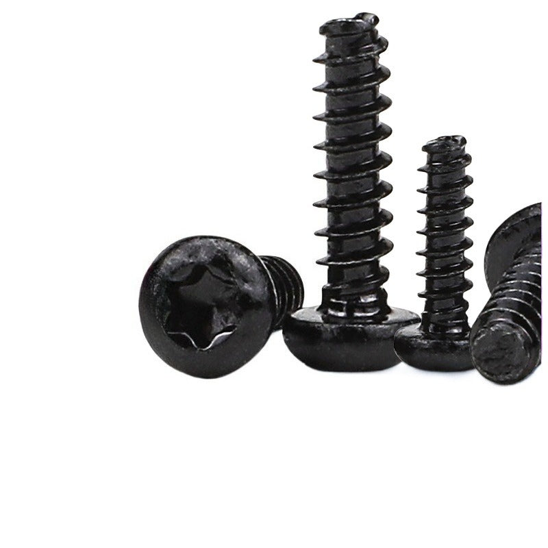 M3x10 304 stainless steel galvanized black plum blossom round head flat tail self-tapping screw PB screw black flower screw for Plastic & Metal Installation