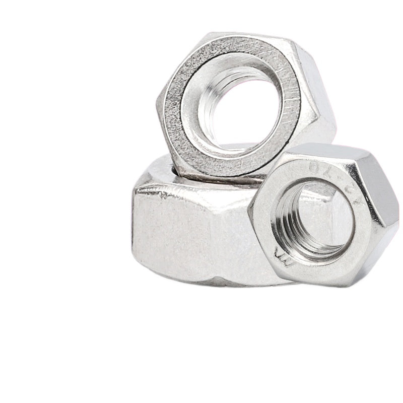 M2 M3 M4 M5 M6 M8 M10 304 Stainless Steel Hexagon Nuts Galvanized External Hex Lock Nuts Screw Caps for Industrial Hardware Mechanical Assembly DIY Fastening