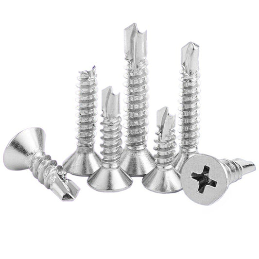 M4.2/M4.8  410 stainless steel cross countersunk head drill tail wire blue zinc flat head self-drilling screw dovetail nail dovetail wire for Construction & Woodworking