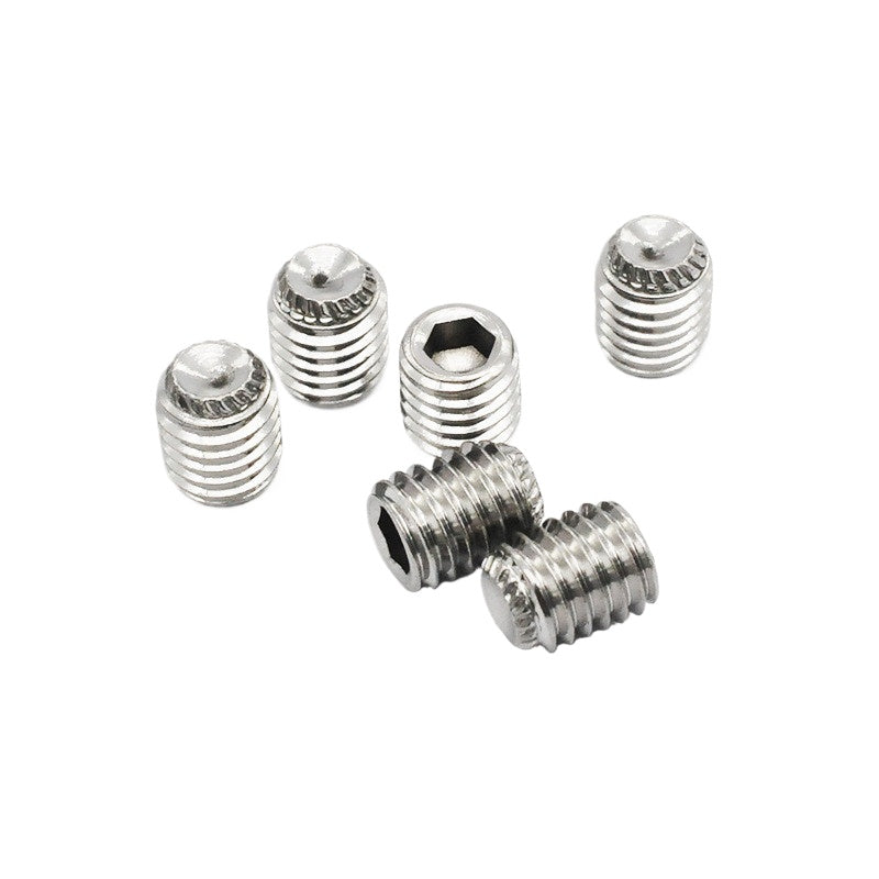 916K Headless Set Screw 304/316L Stainless Steel Hex Socket Knurled Concave End Threaded