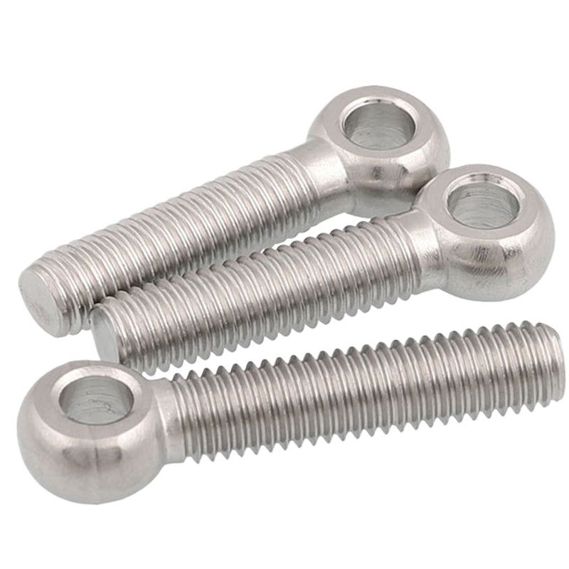 M5/M6/8  304 Stainless Steel Loose Bolt with Hole Fisheye Eye Screw Adjustment Loop Slip Knot Sheep's Eye Screw for Hanging, Lifting & Construction